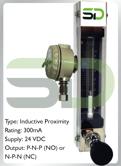 Purge Rotameter With Rear Connection And With One Flow Alarm Switch Adjustable Throughout Flow Range
