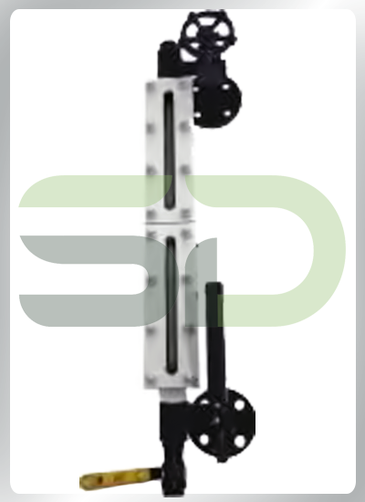 Transparent Level Indicator With Spring  Loaded Push Valve & Drain Valve